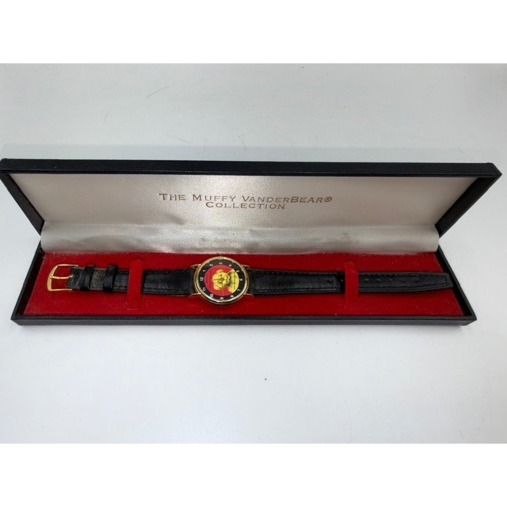 Vintage Muffy VanderBear Collection Watch North American Bear Co Gold Tone Box